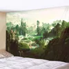 Magic Forest Mushroom Castle Tapestry Bohémien Wall Papers Decor Home Americes Schemi decorativi per i muro per arazzi