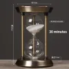 Retro metal hourglass timer timer de metal ampulhe timer timer de vidro de vidro de areia de areia de uma hora de vidro de vidro da sala de estar de decoração de decoração