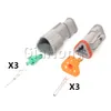 1 Set 3 manieren Starter Onderdelen Autopomp Truck Truck Trui Dealed Draad Socket DT04-3P-E008 DT04-3S-E008 Automobile Plastic behuizing Stop