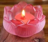 Färg transparent glas ghee lampa bas Buddha religiösa tempelartiklar lotus lampa billigt ljushållare sju färg kan väljas