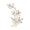 Minimalist new tree vine zircon brooch copper micro inlay high-end brooch pin clothing accessories