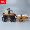 Set Sale Moc Bricks Cattle Horse Cart Oxen Town Farm House Accessory Assembled Building Block Toys Kids Gift Plastic Dolls