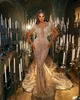 Glitter Mermaid Wedding Dresses See Through Bridal Gowns Pearl Sequins Tassel Rhinestone Custom Made Illusion Monarch Train Vestidos De Novia