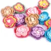 10 pezzi colorati fiori a maglia appliqued toppes per abbigliamento accessori da cucire abbigliamento Accessori fatti per decorazioni fai -da -te album 3,5 cm C0553