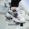 Inline rullskridskor 2023 Nya deformer Roller skridskor 4 hjul barn ungdomsdeformation skor mode parkour sneakers barn barn som kör skor gåva y240410