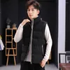 Men's Vests 2024 Hooded Solid Color Vest Winter Jackets Sleeveless Jacket Warmth Coat Work Wear