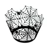 50pcs Black Spider Web a laser Cut Cupcake Liners Halloween Party Cupcake Wrapper Baby Shower Muffin Case Bandeys Cake Tools