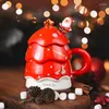 Tassen Weihnachtsbecher süße Weihnachtsmann Ceramic Home Office Kaffee Milch Teetassen mit Santas Teelöffel