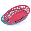 6-12pcs 9.5 '' Plastik Fast Food Basket Hot Dog Serving Tabletts Dutzend Plastikplatten Teller Restaurant Bar Accessoires Tool