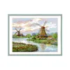 LAVA DE VENTAGEM HONTEMENTE PERONALIZADA EUROPEA, DIY KITS CRUTAS MADEIRAS, Tecido impresso, Tabela de tecido AIDA de 11ct Cross-Stitch