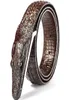 Fashion Men039s Belt Crocodile Pattern Окрашенные кожаные поясные поясные повседневные моделирование крокодилового ремня Подарки аллигатора для M4128662