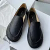 Fashion The Row Casual Shoes Loafer Mens Luxury Designer Женская обувь 10A Качественная кожа низкограмм танцевальной балет Blac