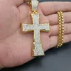 Colliers de pendentif Hip Hop strassons pavés Bling Iced Out Gold Color en acier inoxydable Big Pendants Collier pour hommes Bijoux des Jijoux pour hommes