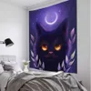 Kolorowy sowa nadruk gobelin psychodeliczny kota sztuka wisząca boho hipis fantasy vhipcraft pokój wystrój domu kawaii dekoracje ścienne