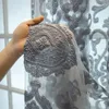 Rideau européen gris floral rideaux pour le salon de la chambre à coucher rideaux en tulle