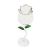 Wine Glasses Rose Shaped Red Colored Leaf Cocktail Glass Flower Juice Champagne Cup For Drinking