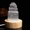 90-200g天然セレナイト石膏ランプ天然レイキ石膏タワークリスタル鉱石装飾品の装飾ホームディーギフト鉱物装飾