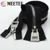 Meetee 1pc 85/100/120cm 10# Metall Zipper Dubbel öppen tvåvägs stora blixtlås för down jacka.