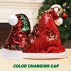 2020 NIEUW GRAPPIGE LICHT Kerstmishoeden Beanie Magic Color Changing Cap Lot Pargin Kerstmis hoeden voor meisjes vrouwen kinderen volwassenen feesten