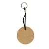 Cork Circular row float Keychains Custom Cork Wood Keyrings Engraving Logo Customized Keyring Phone Holder Key Ring Promotional Keychain car keyring