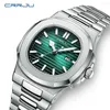 Wristwatches CRRJU 2024 Fashion Watch Men Stainless Steel Top Waterproof Luminous Wristwatch Mens Watches Sports Quartz Date