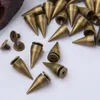 14 mm bronzen kleur kogel kegel spijker en stek metalen schroef rug metalen spikes maïs kleding klinknagel noppen met schroef diy craf