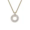 Iced Out Zircon Round Pendant Necklace Gold Silver Plated Mens Chain Hip Hop Jewelry Gift304m