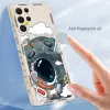 Custodia per cordino astronauta spaziale per Samsung Galaxy S22 Ultra S21 Fe S20 S24 S23 Ultra A34 A51 A52 A53 A54 5G Coque Cover