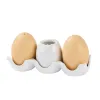 Creative Egg Shape Pepper Bottle Ceramic Spice Bottle Set with Tray Toothpick Box Kitchen Salt Sugar Bowl Home Seasoning Tool