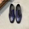 Berluti Business Skórzane buty Oxford Calfskin ręcznie robione najwyższej jakości patchwork ręcznie malowany dżentelmeny scritto formalnewq iJry