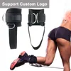패딩 된 D- 링 조절 식 여성 남성 발목 스트랩 반동 케이블 머신 용 고정 로프 발목 커프 글루트 다리 엉덩이 운동