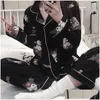 Dames slaapkleding vrouwen pyjamas cartoon printen winter en herfst kleding sets pyjama's voor tienermeisjes kawaii pijamas drop levering ap dhg2j