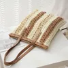 Summer Handmade Bags for Women Beach Weaving Ladies Straw Bag Wrapped Square shaped Top Handle Handbags 240410