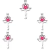 10pcs Romantik Herzschlüssel Perlenkäfig Locket Aromatherapie Diffusor Charme Anhänger Halskette Armband für Geschenkschmuck machen Schüttung