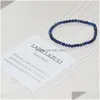 Beaded Mg0028 Partihandel 4 mm Lapis Lazi Mini Gemstone Armband Natural Stone Womens Yoga Mala Pärlor smycken Drop Leverans Armband Dhnvf