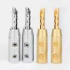 8pcs Gold Rhodium plattiert Silber plattiert Banana Plene Lautsprecher Zubehör Klemmen BFA Audio Connectors Stecker