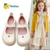 Sneakers Mo Dou Nieuwe Spring herfst Casual lederen schoenen Echte cowhide sandalen voor meisjes prinses Pink Beige Black Toddler Sweet Cute