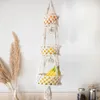 Cesto appeso a 3 macrame a 3 livelli boho decorazioni per la casa supporto per pianta floreale cesto di frutta appeso per cucina decorativo esterno interno