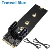 Kort M2 till SATA -adapter 2 -portar SATA till NVME -adapter M.2 PCIe Key M+B 6Gbps SSD till SATA3.0 Converter Card med SATA -kabel för skrivbord