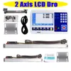 Big LCD DRO Set YH800 2/3 Axis Digital Readout Kit 5U 5V TTL Linjära skalor Arbetslängd 100 200 300 400 500 600 700 800 900mm