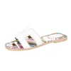 Designer de luxe Slippers Chaussures décontractées pour maison en cuir dames oran sandals plage chaussures gelé