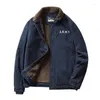 Herenjacks 2024 Vintage kasjmier dikke mannen Fleece gevoerde mode leger militaire groene jas losse multi -zakken kleding