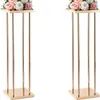 Gold Metal Flower Stand, vaas centerpieces voor bruiloftsfeest, tafeldecoratie, vaaskolomstandaards, set van 2