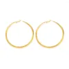 Hoop Earrings PAIR OF BIG GOLD PLATED LARGE CIRCLE CREOLE CHIC HOOPS GIFT UK263x