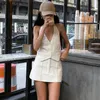 Robes de travail Blazer gilet et mini-jupe sets Femmes 2024 Summer Korean Style Two Piece Set Backless Club Tenues