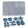 Boucles d'oreilles Halloween Pendants Silicone Moule Skull Pendant Pendre Epoxy Moules de résine pour bricolage Epoxy Resin Crafts Bijoux Accessoires