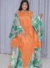 Organza Brocade Bazin Riche Long Dresses Free Size Top Quality Dashiki Robe for African Women Party Wedding Clothing 240319