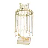 M2EA Metal Butterfly Necklace Holder Table Jewelry Display Stand Bracelet Rings Tower Rack with Hooks and Tray