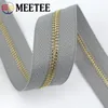 2/5pcs Meetee 3# Metal Zipper 40/50/60/70CM Open End Gold Teeth Zip for Sewing Bags Purse Down Jacket Skirt Clothing Accessories