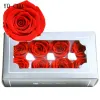 Yo Cho 8pcs / Box Une fleur de rose éternelle 4-5 cm Fleur fraîche préservée Rose de la Saint-Valentin Mariage Gâchage de Thanksgiving